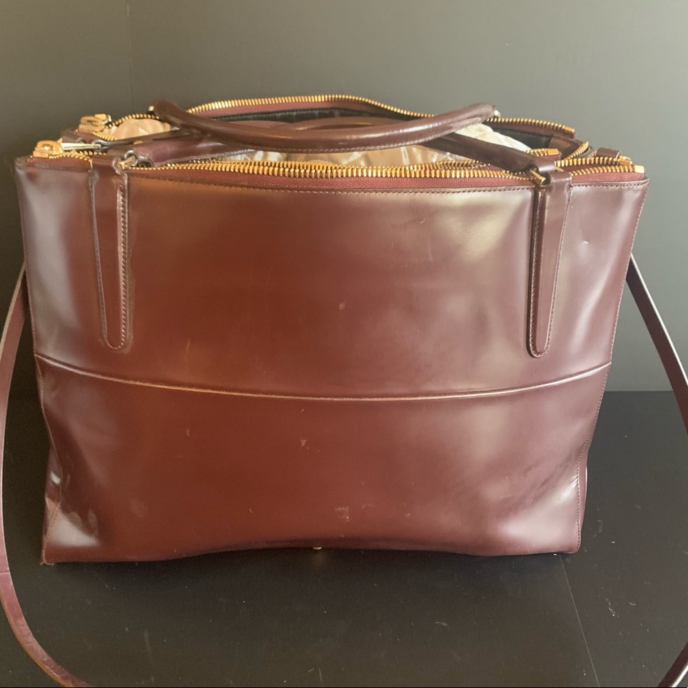Coach Borough Bag in Oxblood polished calfskin